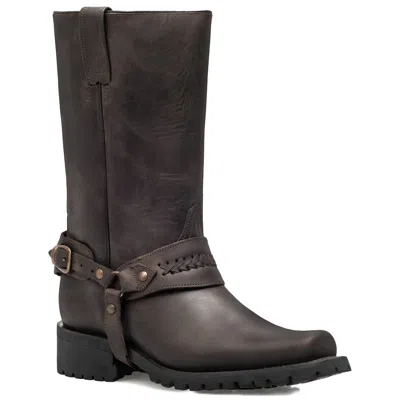 Forastero Men's Cowboy Premium Leather Boots In Brown In Grey