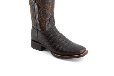 Forastero Men's Croco Embossed Leather Cowboy Boots In Brown In Black
