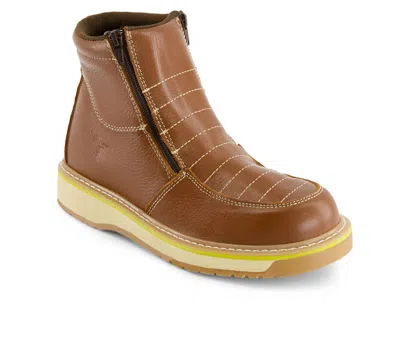 Forastero Men's Double Zipper Leather Booties In Honey In Brown