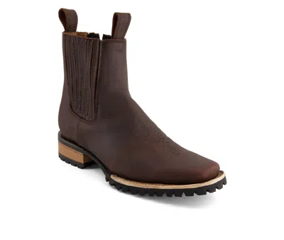 Forastero Men's Leather Chelsea Boots With Side Zipper In Brown