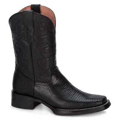 Forastero Men's Western Cowboy Leather Boots In Black