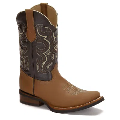 Forastero Men's Western Cowboy Leather Boots In Brown