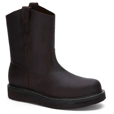 FORASTERO MEN'S WORK LEATHER BOOTS IN BROWN