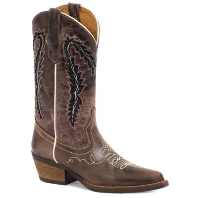 Forastero Women's Cowgirl Leather Boots In Dark Brown