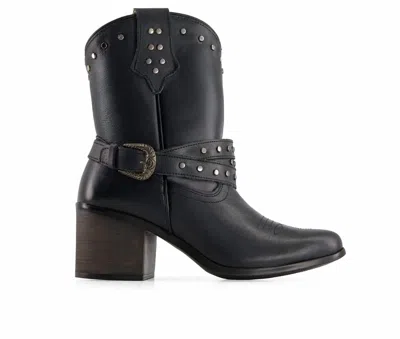 Forastero Women's Leather Boots Western In Black