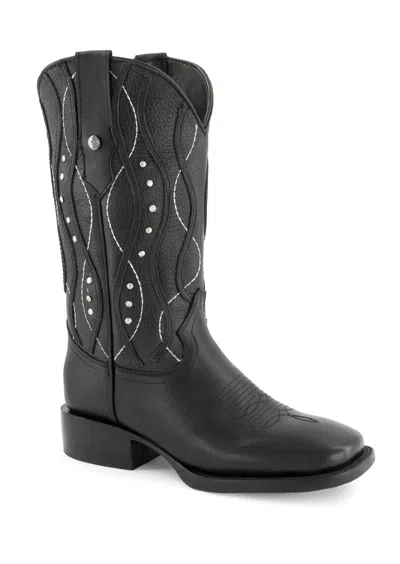 Forastero Women's Western Fashion Leather Boots In Black