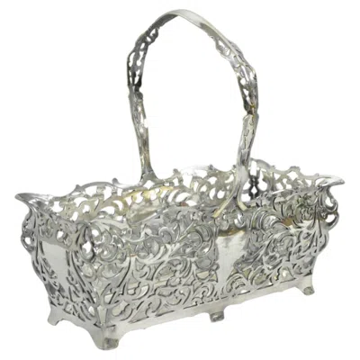 Pre-owned Forbes Silver Company Antique Victorian Silver Plated Reticulated Scrollwork Bread Basket By Forbes