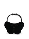 Forbitches Butterfly Flocked-finish Tote Bag In Black