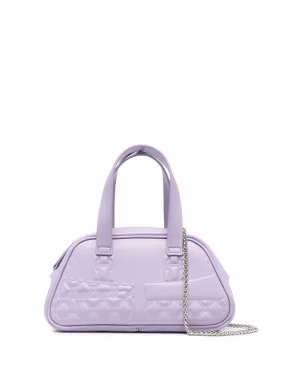 Forbitches Small Diamond-quilted Tote Bag In Purple