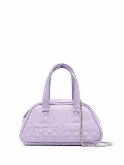 Forbitches Small Diamond-quilted Tote Bag In Purple