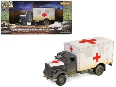 Forces Of Valor Opel-blitz Kfz.305 Ambulance Gray And White (weathered) "german Army" "armoured Fighting Vehicle" Se