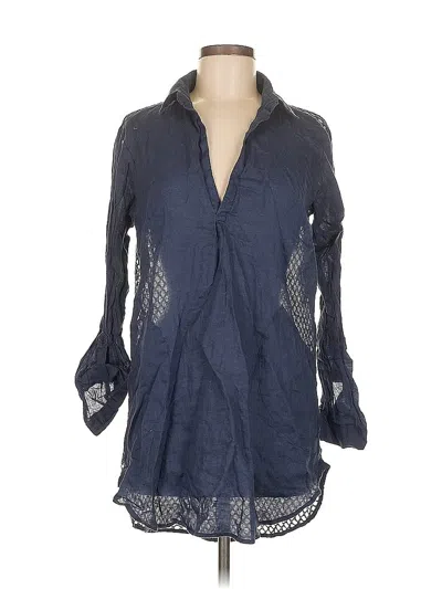 Pre-owned Forcynthia Beachwear Long Sleeve Blouse In Blue