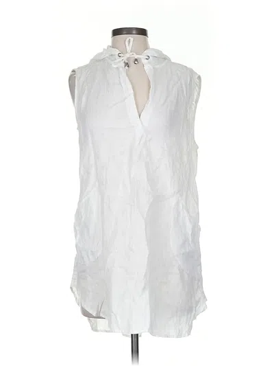 Pre-owned Forcynthia Beachwear Sleeveless Blouse In White