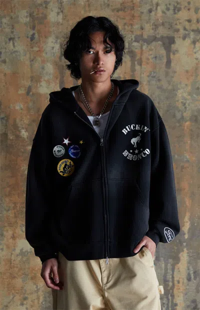 Ford Men's Black Buckin Bronco Full Zip Hoodie