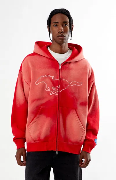 Ford Men's Bronco Outline Full Zip Hoodie In Red