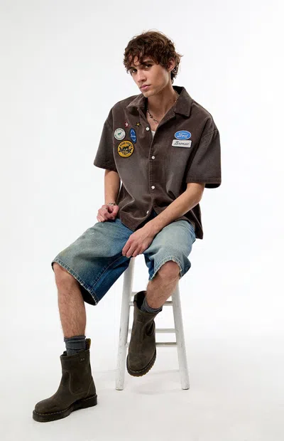 Ford Men's Chord Bronco Camp Shirt In Brown