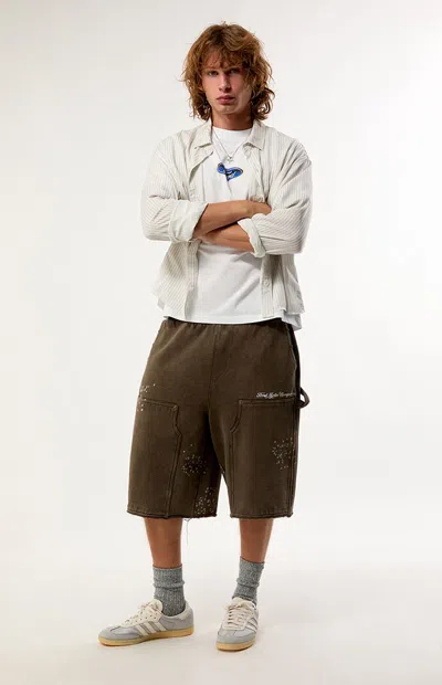 Ford Men's Fleece Carpenter Sweat Shorts In Brown