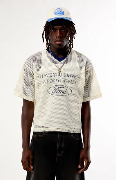 Ford Men's Lately Mesh Oversized Jersey In Cream In White