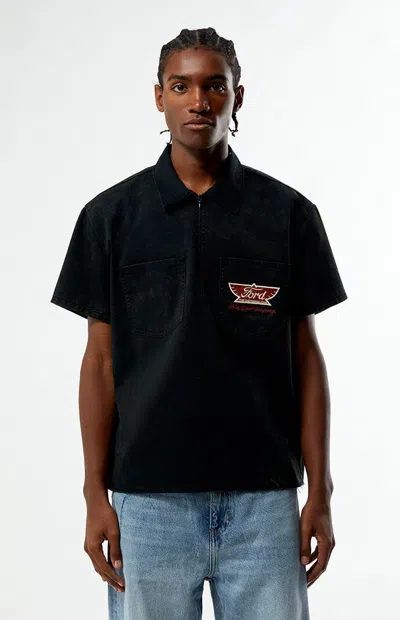 Ford Men's Legacy Quarter Zip Shirt In Black