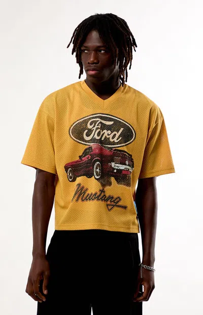 Ford Men's Peel Mesh Oversized Jersey In Mustard In Yellow
