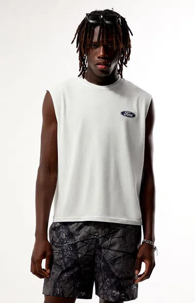Ford Men's White Craft Cutoff T-shirt