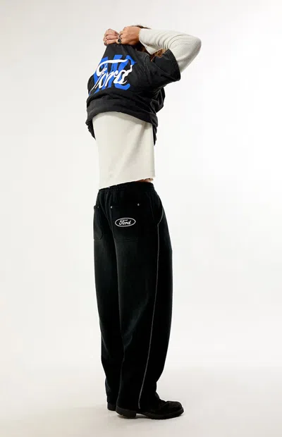 Ford Men's Zigzag Stitch Heritage Baggy Sweatpants In Black