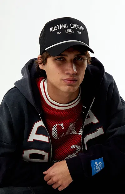 Ford Mustang Country Foam Trucker Hat In Black