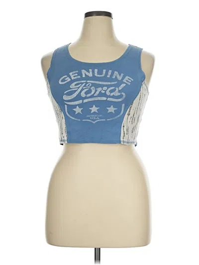 Pre-owned Ford Tank Top Blue Strapless Neckline Tops