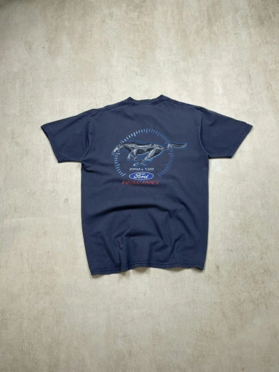 Pre-owned Ford X Racing Vintage Jerzees Ford Racing Rpm X 100 Distressed Tee In Navy