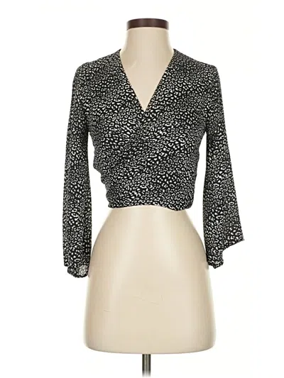 Pre-owned Fore 3/4 Sleeve Blouse In Black