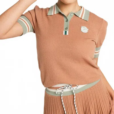 Fore All Coastal Polo In Saddle In Brown