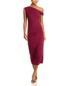 Fore Asymmetrical Dress In Merlot