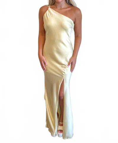 Fore Ayse Long Scarf Maxi Dress In Yellow In Neutral