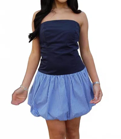 Fore Ballon Skirt Mini Dress In Navy In Blue