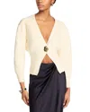 Fore Balloon Sleeve Cardigan Sweater In Cream