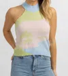 FORE BEACH SCENE KNIT MOCKNECK TANK TOP IN MULTI