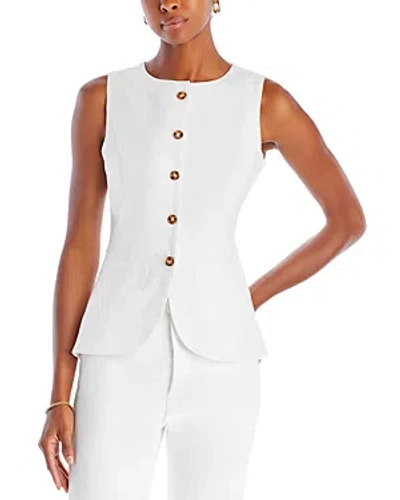 Fore Button Front Vest In White