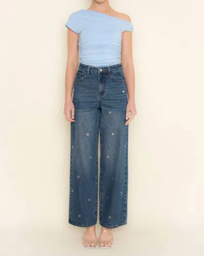 Fore Callista High Waist Wide Leg Jeans In Blue