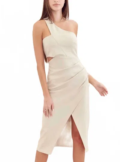 Fore Collection Aubrey Cutout Midi Dress In Beige