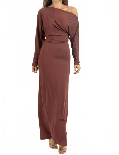 Fore Collection Britt Maxi Dress In Choco In Brown