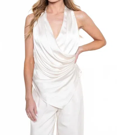 Fore Collection Chic Attention Minimalist Halter Top In Ivory In White