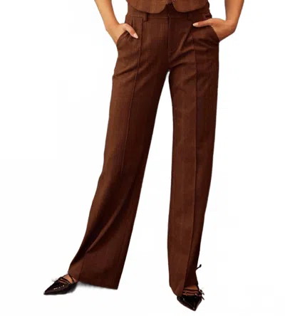 Fore Collection Classic Wide Leg Trousers In Brown Plaid In Multi
