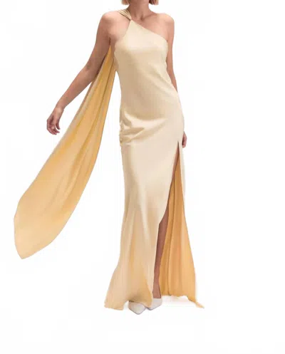 Fore Collection Don't Call Me Baby Scarf Slip Maxi Dress In Yellow In Beige