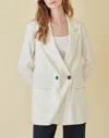 Fore Collection Double Breasted Blazer In White In White