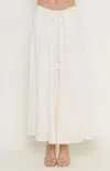 Fore Collection Drawstring Tiered Maxi Skirt In White In White