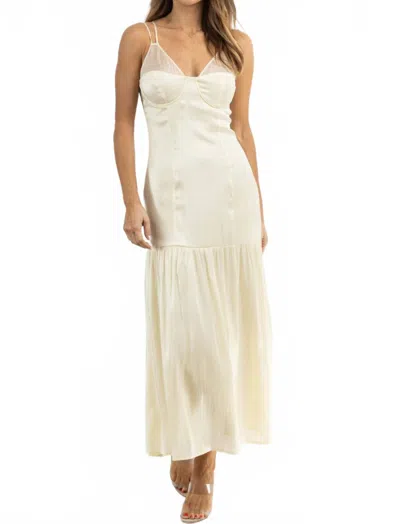 Fore Collection Dream On Drop Waist Dress In Cream In White