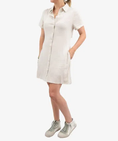 Fore Collection Dressed To The Linens Dress In White In Neutral