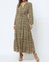 Fore Collection Floral Chiffon Dress In Black In Black