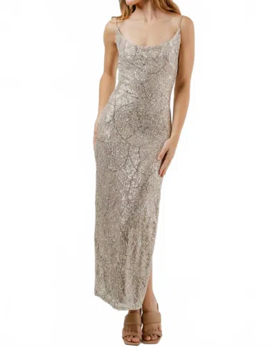Fore Collection Francis Maxi Dress In Champagne In Silver