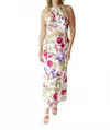 Fore Collection Fruit Cut-out Halter Maxi Dress In Ivory In Multi